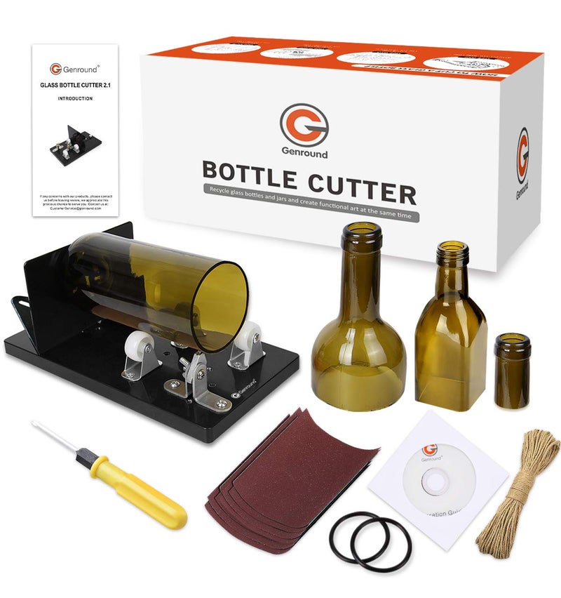 Genround Bottle Cutter, Upgrade 2.1 Glass Bottle Cutter Glass Cuttting Machine for Round Square and Neck Glass Cutting Tool for DIY Projects - Image 1
